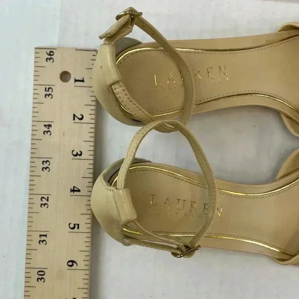 Ralph Lauren Cream color wedge sandals size 5B - Picture 9 of 11